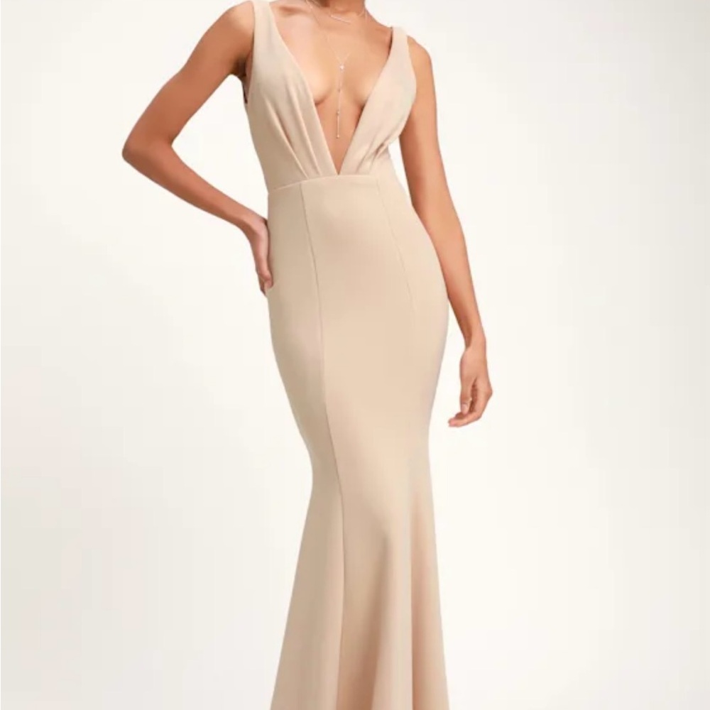 Lulus (Adelina blush sleeveless mermaid maxi dress).